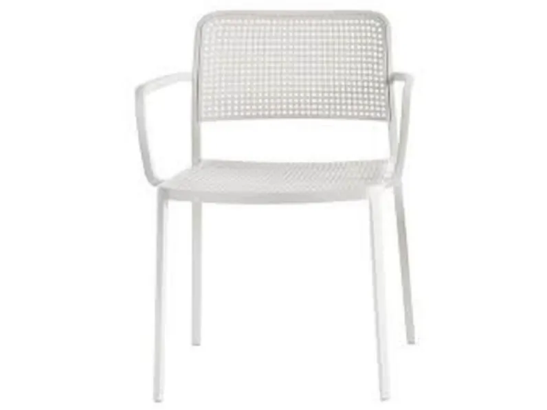 Sedia Audrey con bracciolo col. sabbia da cucina realizzata in metallo scontata del 50%