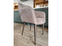 Sedia in tessuto con braccioli Cecilia in offerta