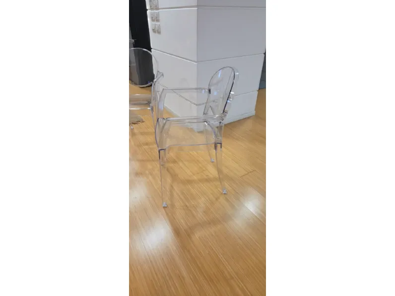 Sedia di La seggiola modello Coppia sedie braccioli trasparente da cucina in offerta -50%