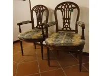 Sedia con braccioli Poltroncina paglia di vienna  Artigianale in Offerta Outlet