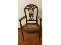 Sedia con braccioli Poltroncina paglia di vienna  Artigianale in Offerta Outlet