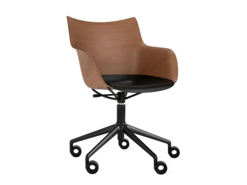 Sedia con braccioli Q-wood Kartell a prezzo ribassato