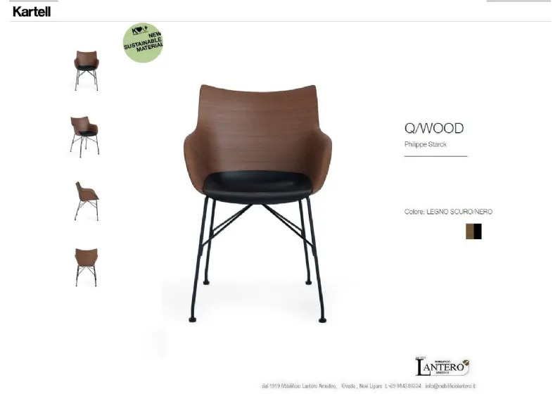 Sedia Qwood poltroncine legno 3d Kartell con un ribasso vantaggioso
