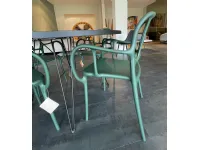 Sedia Sedia verde da soggiorno realizzata in metallo scontata del 30%