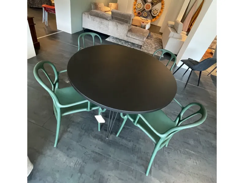 Sedia Sedia verde da soggiorno realizzata in metallo scontata del 30%