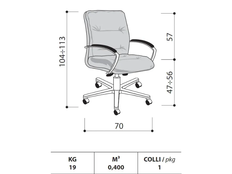Sedia per ufficio Formen di Las mobili SCONTATA 30%