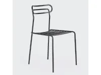 Sedia in metallo con schienale medio Uti in Offerta Outlet