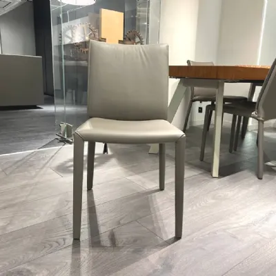 Sedia Couture da soggiorno realizzata in pelle scontata del 40%
