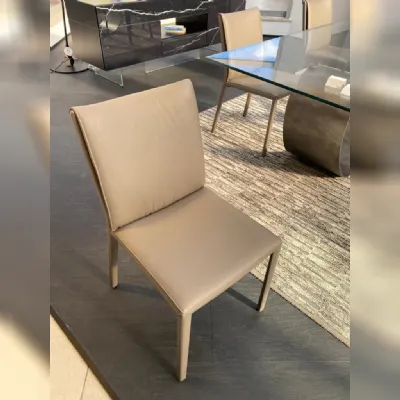 Sedia Couture da soggiorno realizzata in pelle scontata del 40%