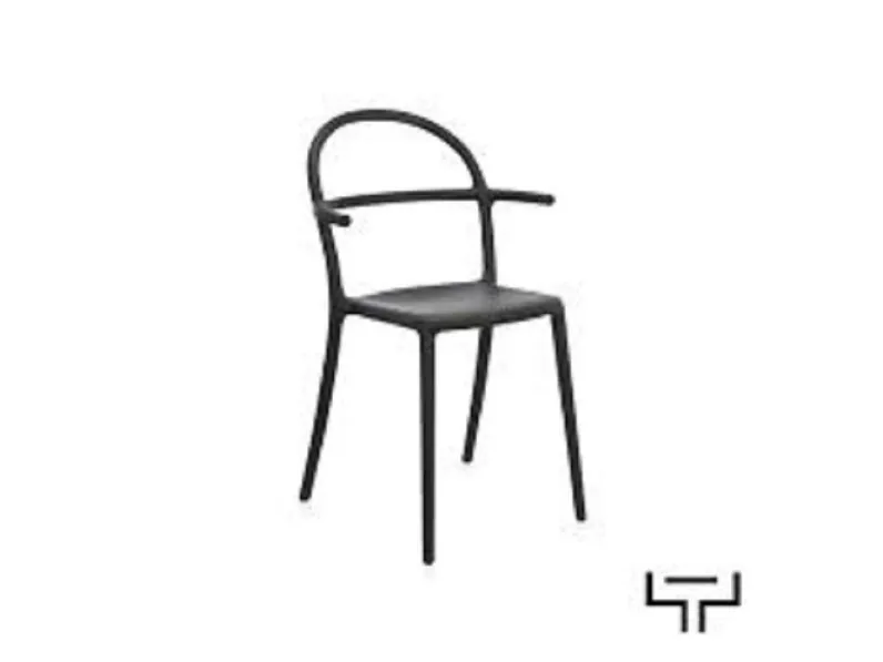 Sedia in plastica con braccioli Generic nera in offerta