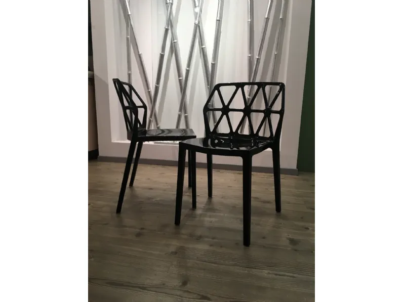 Sedia in plastica con schienale medio Shadow in Offerta Outlet