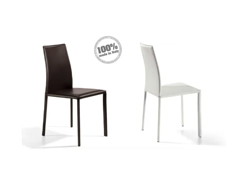 Sedia senza braccioli * agata alta di Julia arredo cuoio in Offerta Outlet