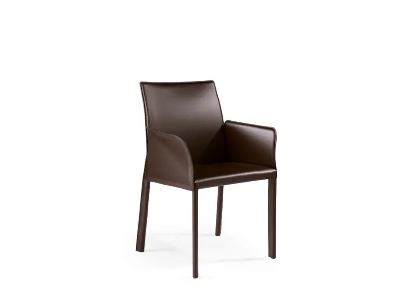 Sedia con braccioli Xl br di Julia arredo cuoio a prezzo Outlet