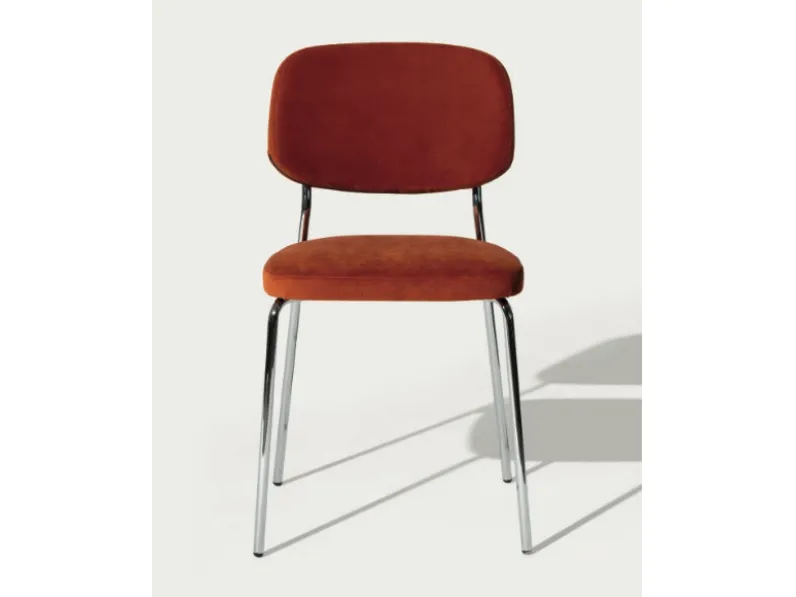 Sedia Sedia in metallo con seduta e schienale imbottiti  da cucina realizzata in metallo scontata del 40%