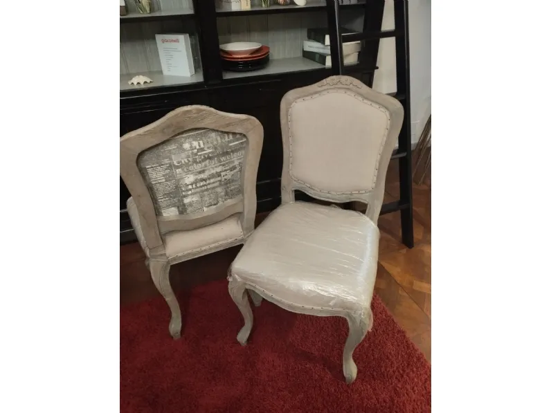 Sedia Dialma brown 2138 finitura rovere decapata da soggiorno realizzata in tessuto scontata del 60%