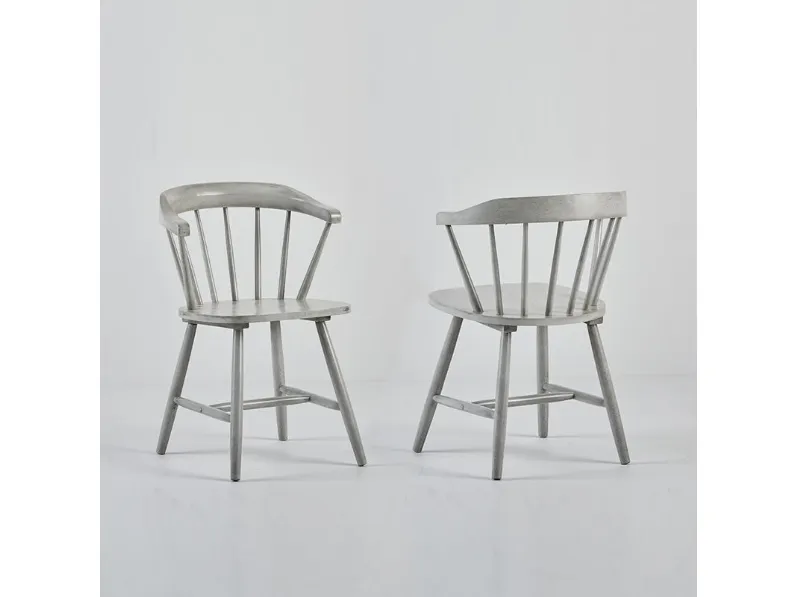 Sedia in legno con braccioli Dacia grey  in Offerta Outlet