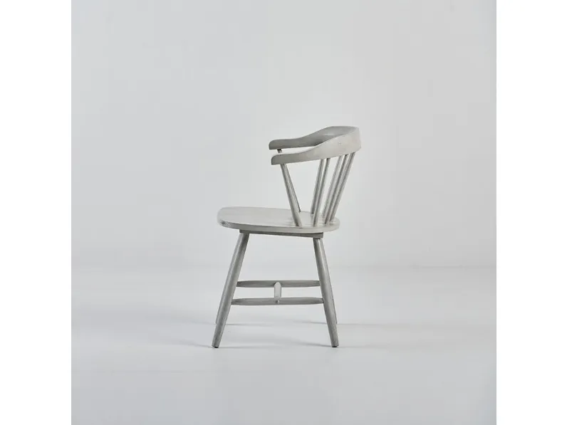 Sedia in legno con braccioli Dacia grey  in Offerta Outlet