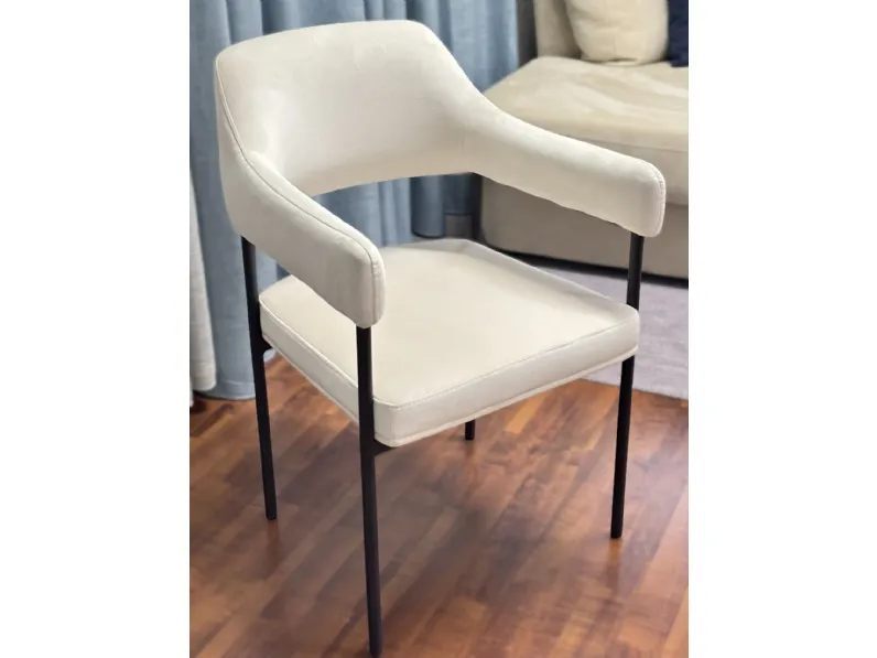 Sedia in metallo con braccioli Elisa in Offerta Outlet