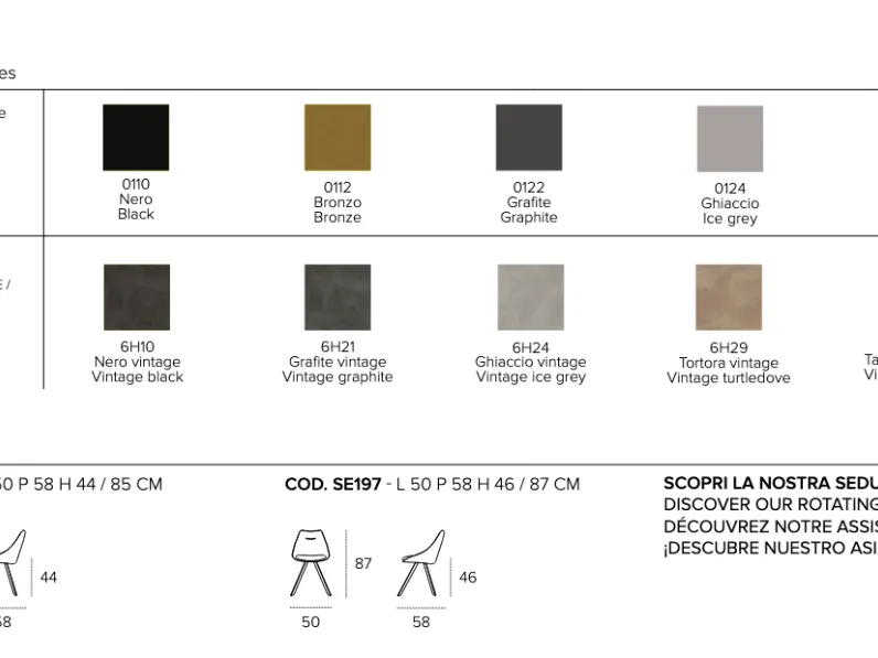 Sedia girevole Bilbao Mottes selection a prezzo Outlet