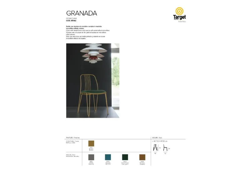 Sedia Granada Target Point: design moderno, prezzo scontato! Perfetto per il tuo soggiorno.