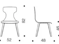 Sedia in legno senza braccioli Hat in Offerta Outlet
