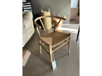 Sedia in legno con braccioli Ch24 wishbone chair scontata