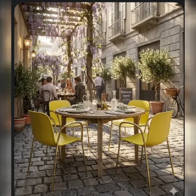 Sedia di Magis modello Sedia troy gialla struttura oro magis da cucina in offerta -71%