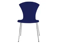 Sedia impilabile blu Kartell nihau in polipropilene e acciaio cromato