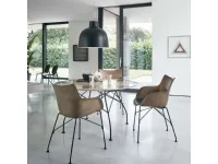 Sedia modello Q/wood con braccioli di Kartell 