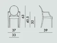 Sedia da giardino realizzata in plastica Lou lou ghost di Kartell 