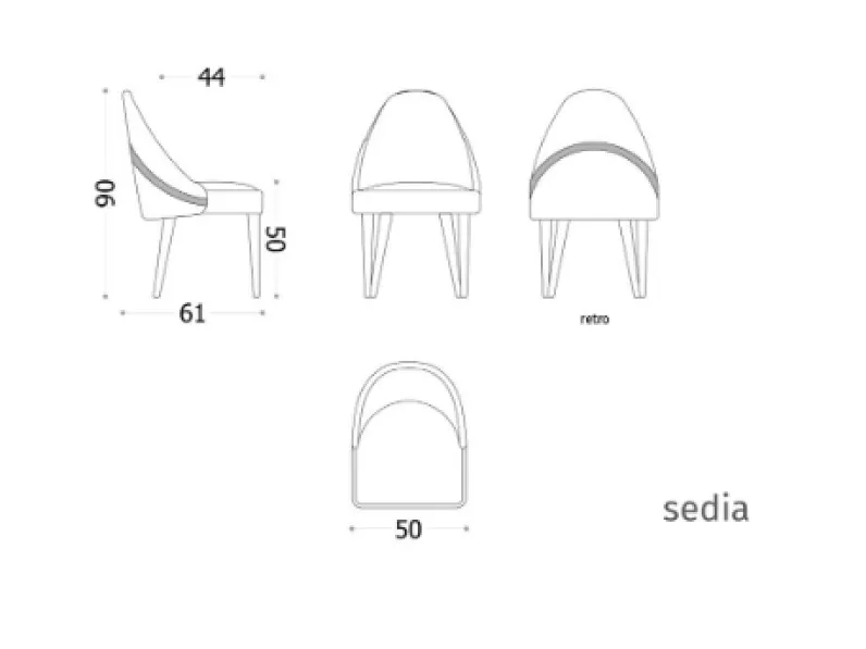 Sedia in tessuto con schienale medio Teknonabuk piu acciaio inox scontata