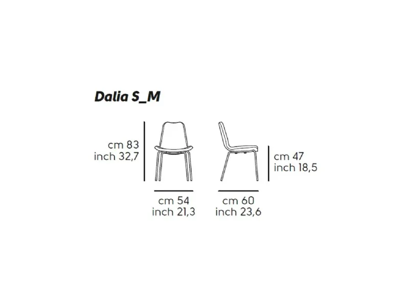 Sedia da soggiorno Sedia dalia s m m ts di Midj SCONTATA 25%