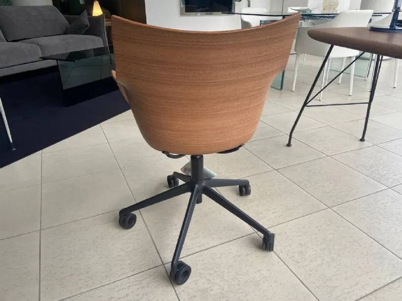 Sedia per ufficio Q/wood soft - basic veneer Kartell a prezzo scontato 