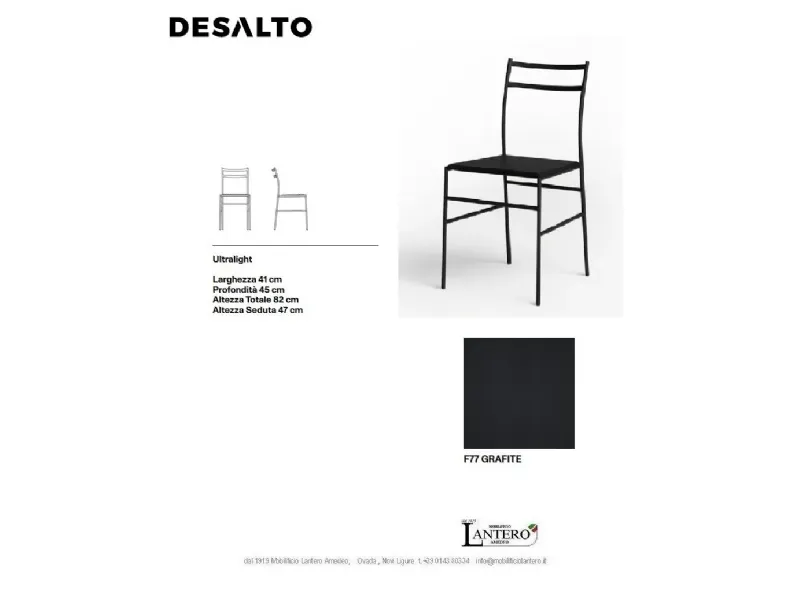 Sedia fissa modello Sedia ultralight desalto a prezzo riservato 