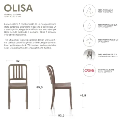 Sedia modello Olisa a marchio Max home scontata del 30%