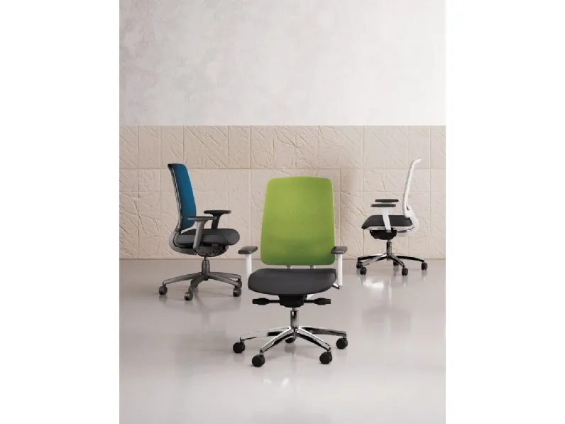 Sedia in ecopelle regolabile in altezza Oscar in Offerta Outlet