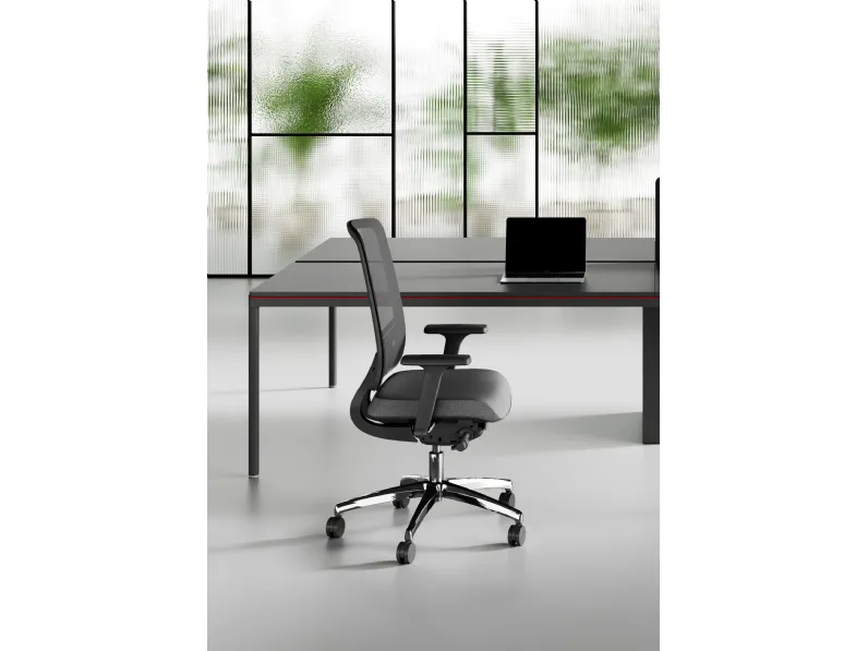 Sedia in ecopelle regolabile in altezza Oscar in Offerta Outlet