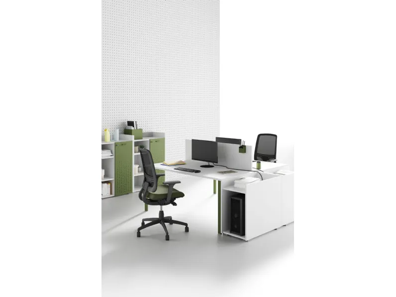 Sedia in ecopelle regolabile in altezza Oscar in Offerta Outlet
