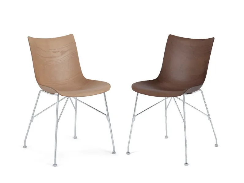 Sedia da soggiorno realizzata in legno P/wood di Kartell 