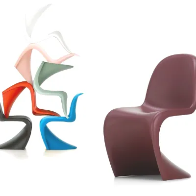 Sedia Panton chair vitra da soggiorno realizzata in plastica scontata del 20%