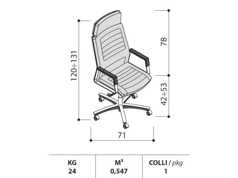 Sedia in pelle con schienale alto Neo chair in offerta
