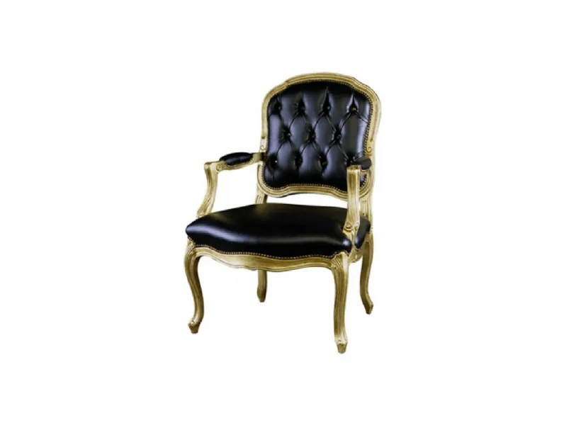 Sedia Poltrona stile 700 versione foglia oro scontata del 40% Artigianale con un ribasso del 40%