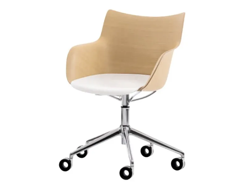 Sedia in legno modello Q/wood imbottita di Kartell 