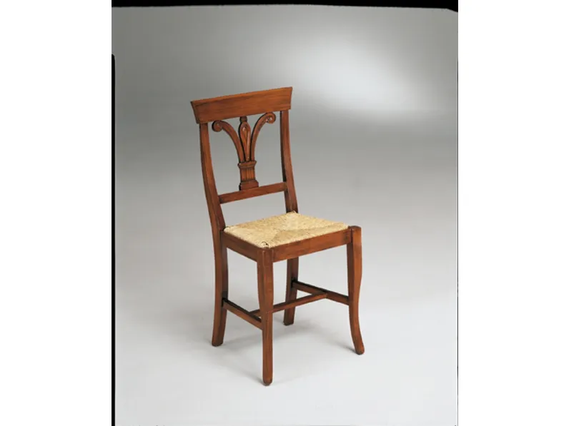 Sedia Sedia con schienale con motivo a calice in legno massello in promo-sconto del 40% Artigiani veneti con un ribasso vantaggioso