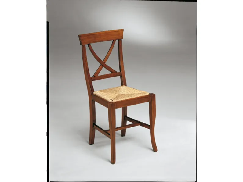 Sedia Sedia con schienale con motivo a crocera in legno massello in promo-sconto del 40% Artigiani veneti SCONTATA a PREZZI OUTLET