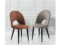 Sedia in tessuto poltroncina Sedia imbottita  in velluto modello nail in Offerta Outlet
