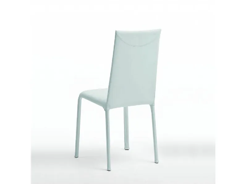 Sedia modello Seduta in p vera pelle diverse colori tubolare acciaio  da cucina di Md work -40%