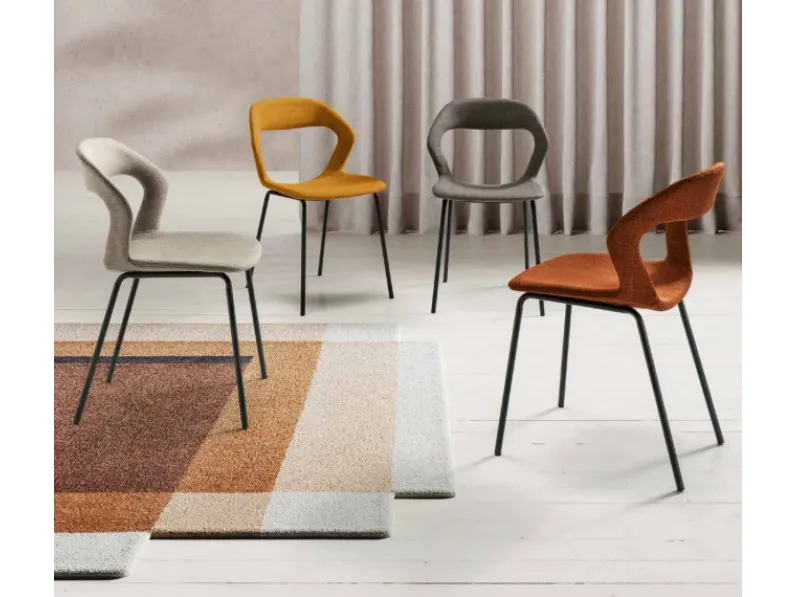 Sedia in tessuto senza braccioli Gilda in Offerta Outlet