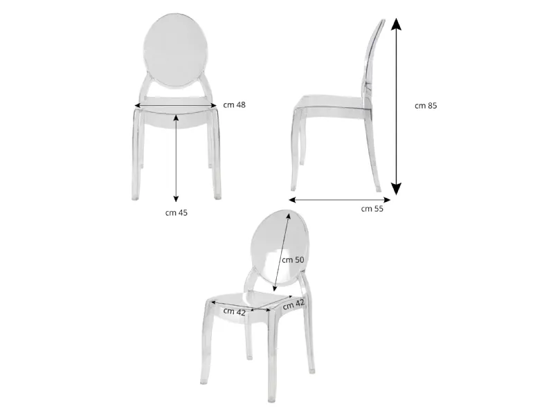Sedia in plastica senza braccioli Mobilike ml596 in offerta