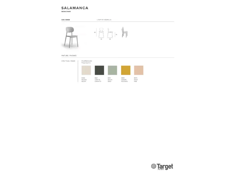 Sedia in plastica modello Salamanca di Target point 